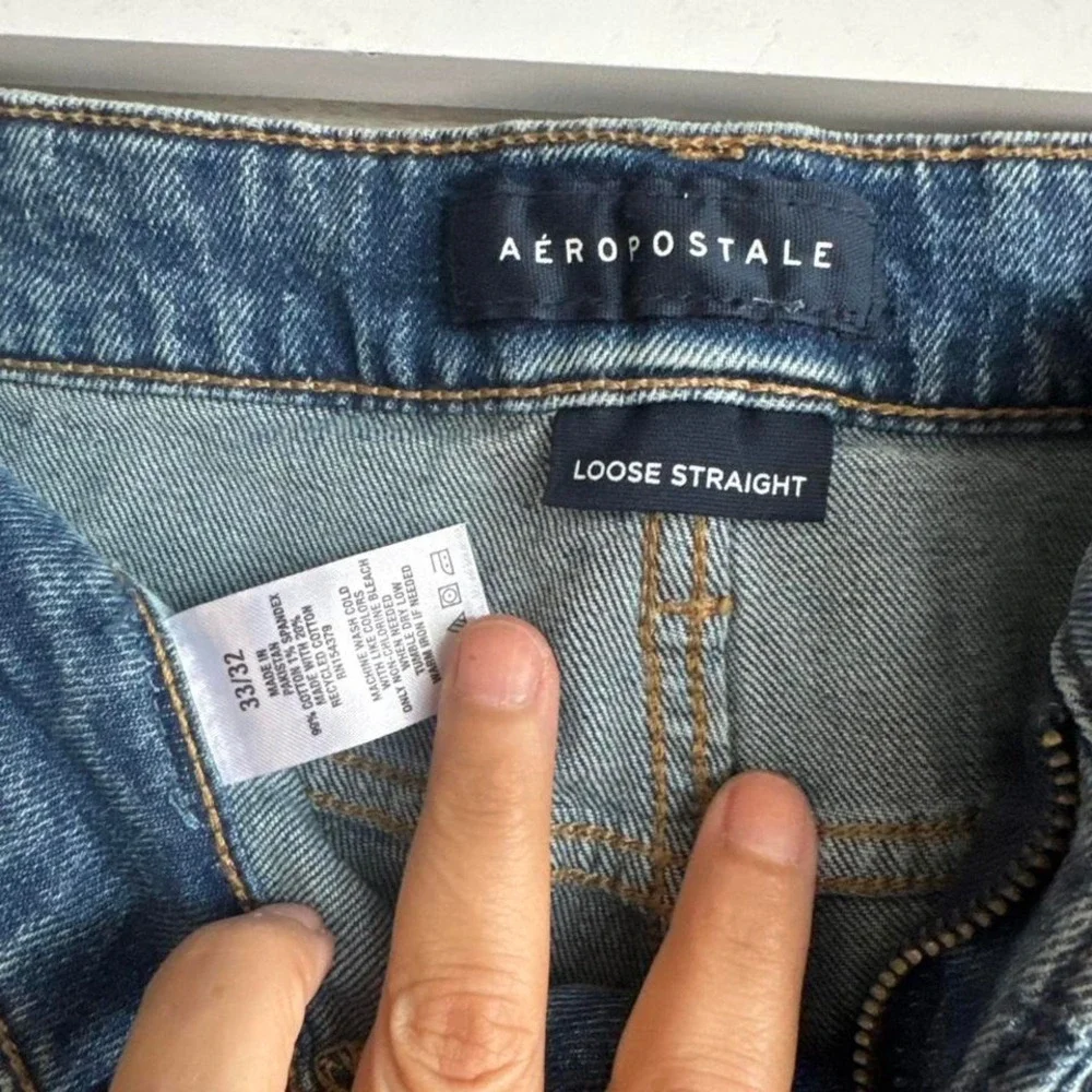 Blue straight leg jeans #casual NWT Aero 33x32